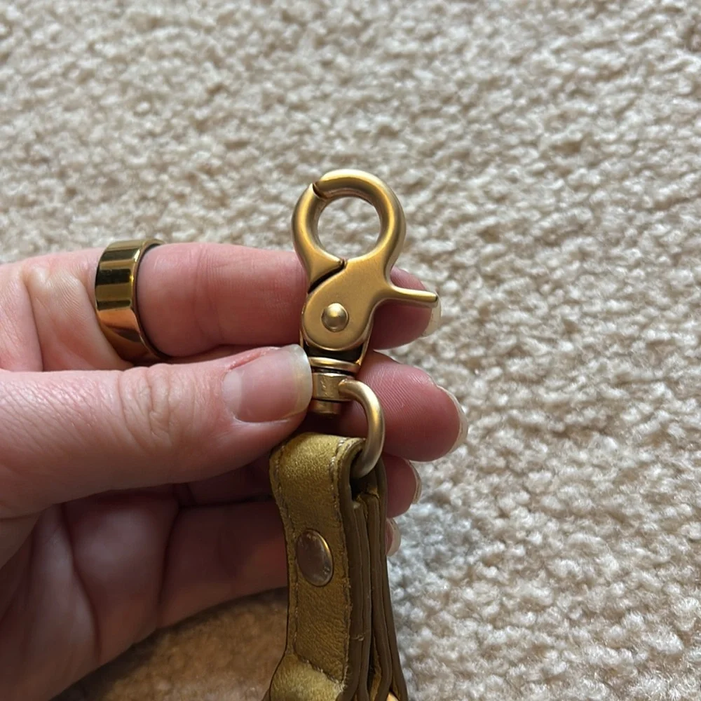 Leather Mustard Yellow Keychain